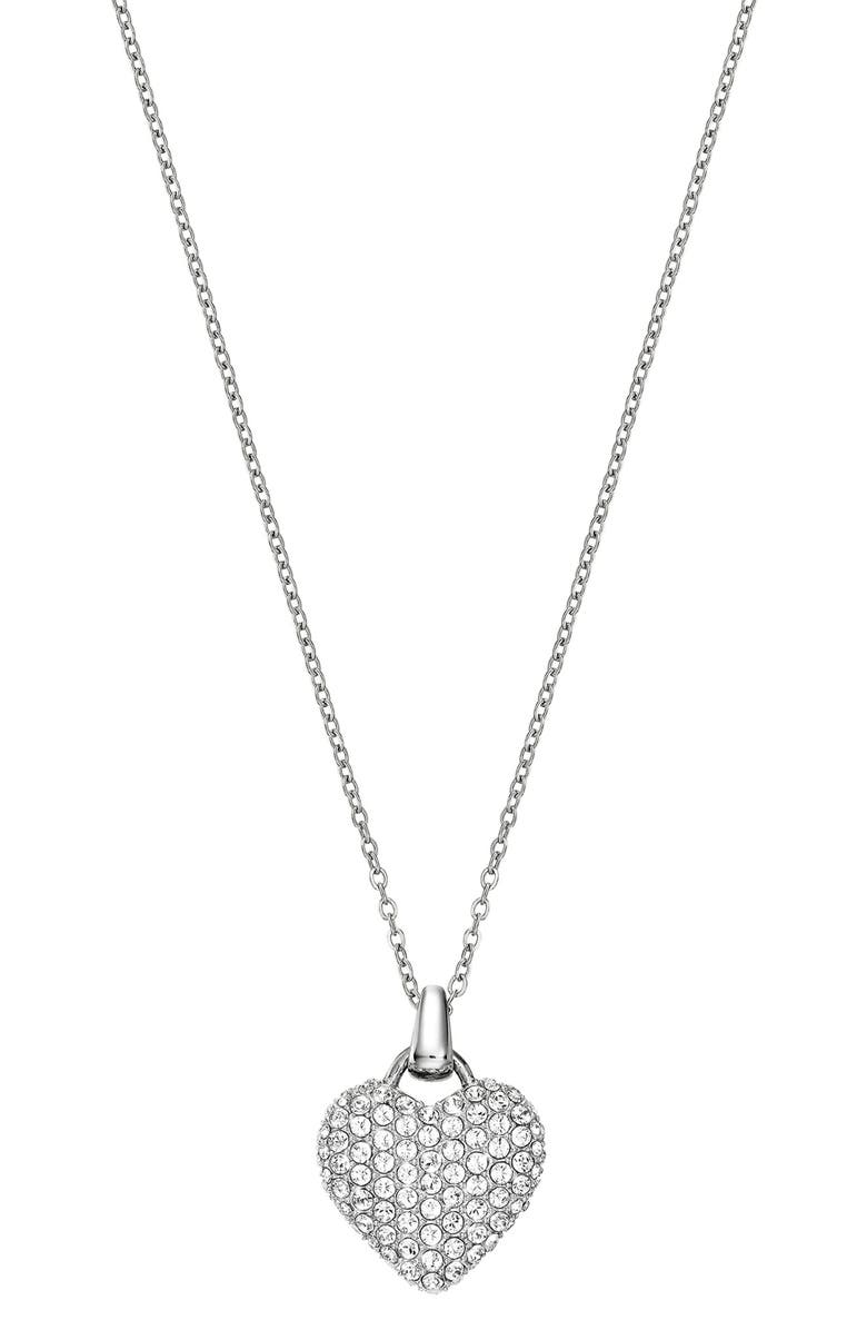 BULOVA Crystal Bracelet Watch & Necklace Gift Set, 27mm, Alternate, color, Silver