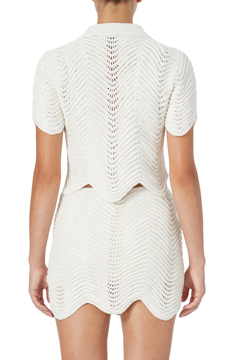 Casablanca Wavy Crochet Crop Top, Alternate, color,