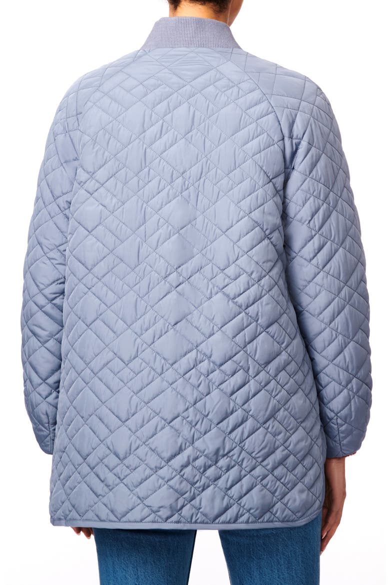Quilted High-Low Recycled Polyester Jacket, Alternate, color, STONE BLUE