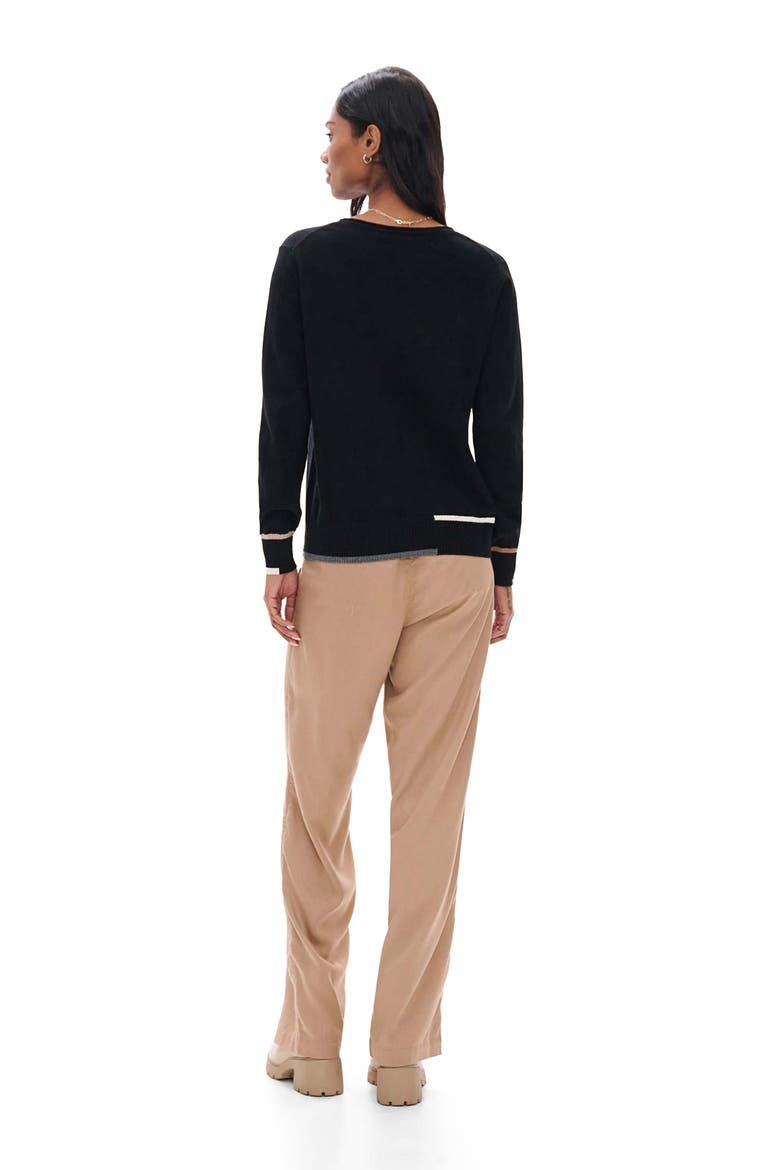 Eden Crewneck Cotton & Cashmere Sweater, Alternate, color, BLACK
