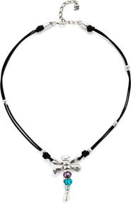 UNODE50 Dragonfly Leather Necklace