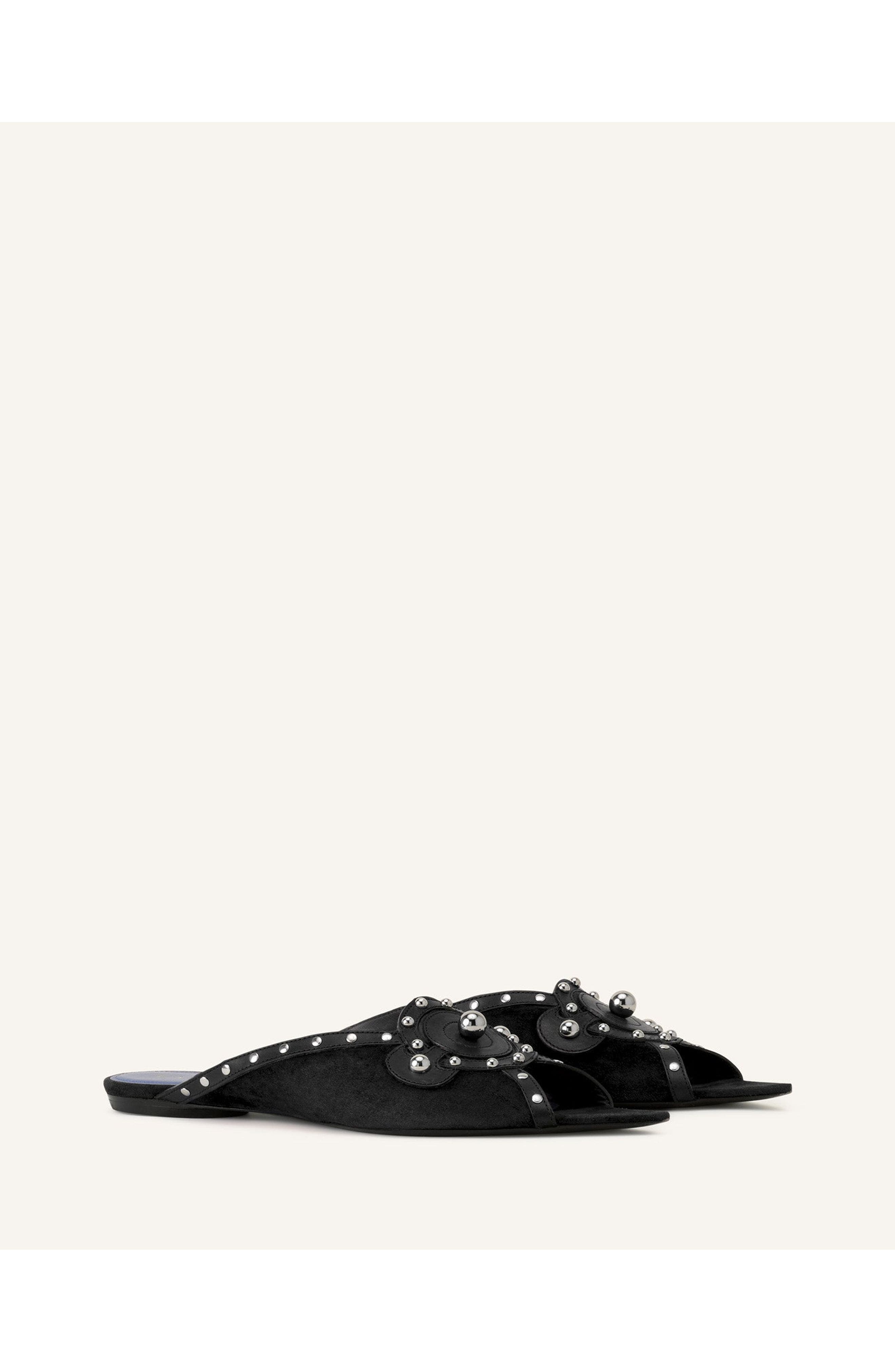 Lanvin Eclipse Arch Flat Mule, Alternate, color, Black