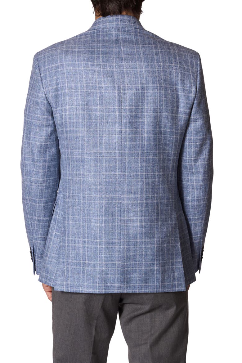Plaid Wool & Silk Blend Sport Coat, Alternate, color, LIGHT BLUE