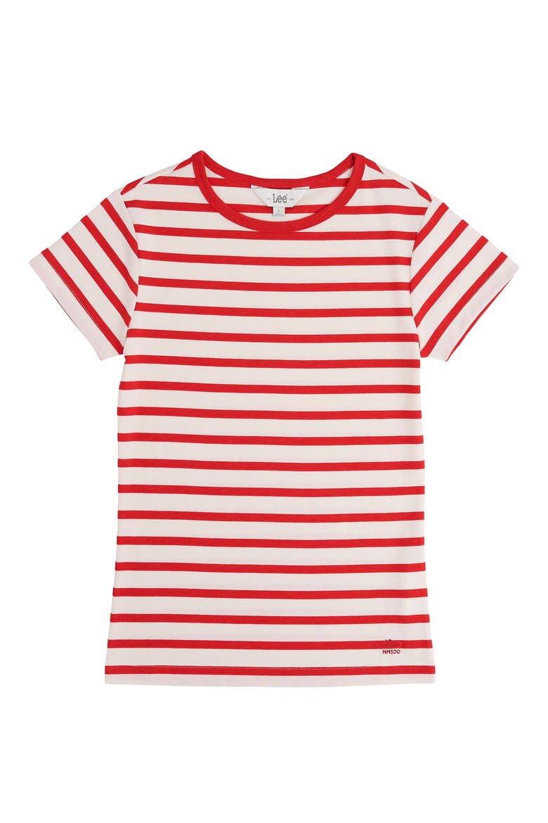 Striped Baby Tee, Alternate, color, RED/ WHITE STRIPE