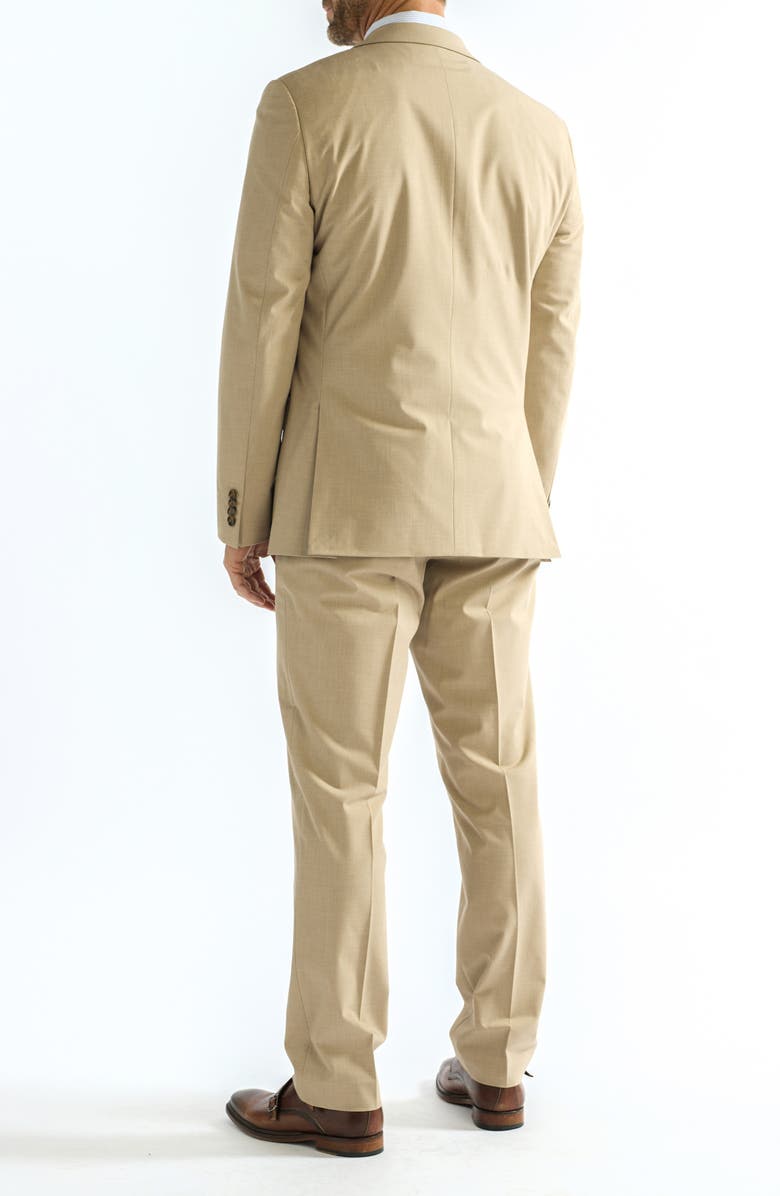 SAVILE ROW CO Hoxton Tick Weave Stretch Suit, Alternate, color, Tan