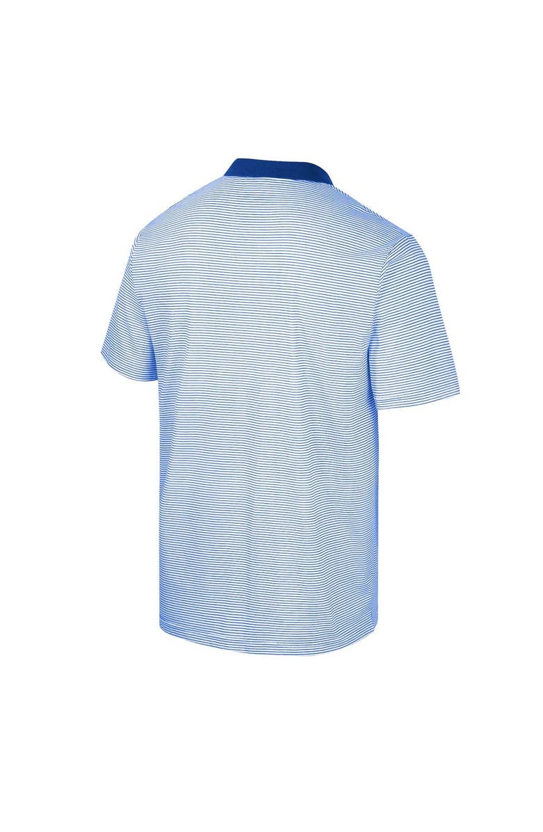 COLOSSEUM Men's Colosseum White/Royal Kansas Jayhawks Print Stripe Polo, Alternate, color, 