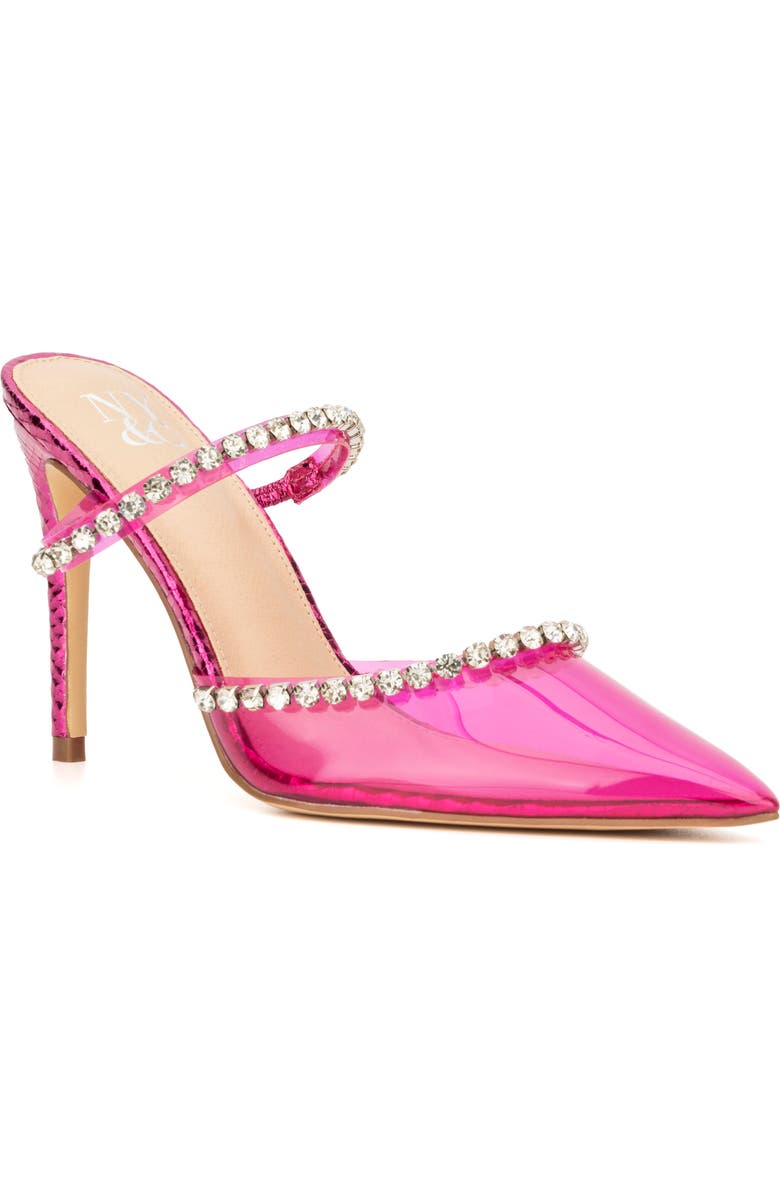 NEW YORK AND COMPANY Fatima Crystal Embellished Lucite Pump, Main, color, Pink
