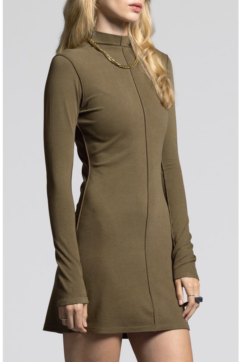 Marisol Long Sleeve Jersey Minidress, Alternate, color, DARK OREGANO