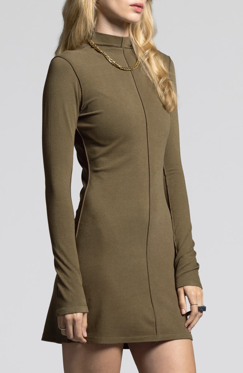 WEEKEND LOS ANGELES Marisol Long Sleeve Jersey Minidress, Alternate, color, Dark Oregano