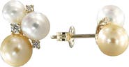 EFFY Diamond & 5-5mm Freshwater Pearl Stud Earrings