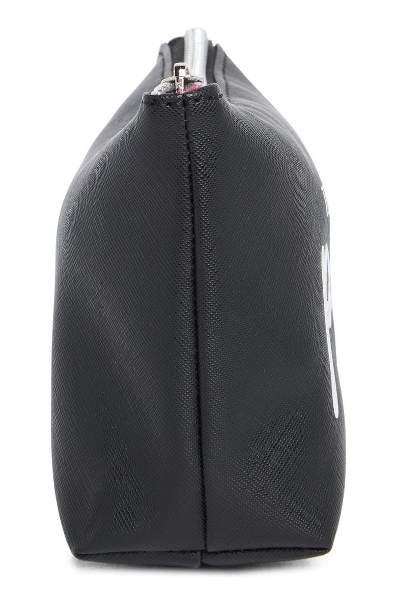 Think Pretty Thoughts Cosmetic Case, Alternate, color, BLACK