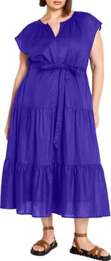 City Chic Kasbah Tiered Cotton Maxi Dress
