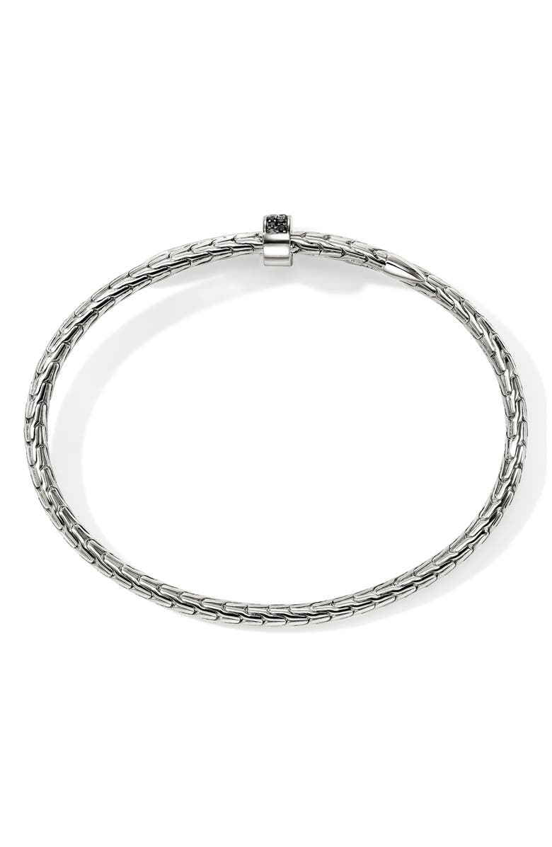 John Hardy Spear Flex Cuff, Sterling Silver, Pavé, Alternate, color, Silver