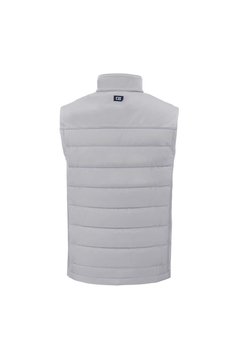 Cutter & Buck Men's Cutter & Buck Gray Denver Broncos Helmet Evoke Hybrid Eco Softshell Recycled Full-Zip Vest, Alternate, color, Gray