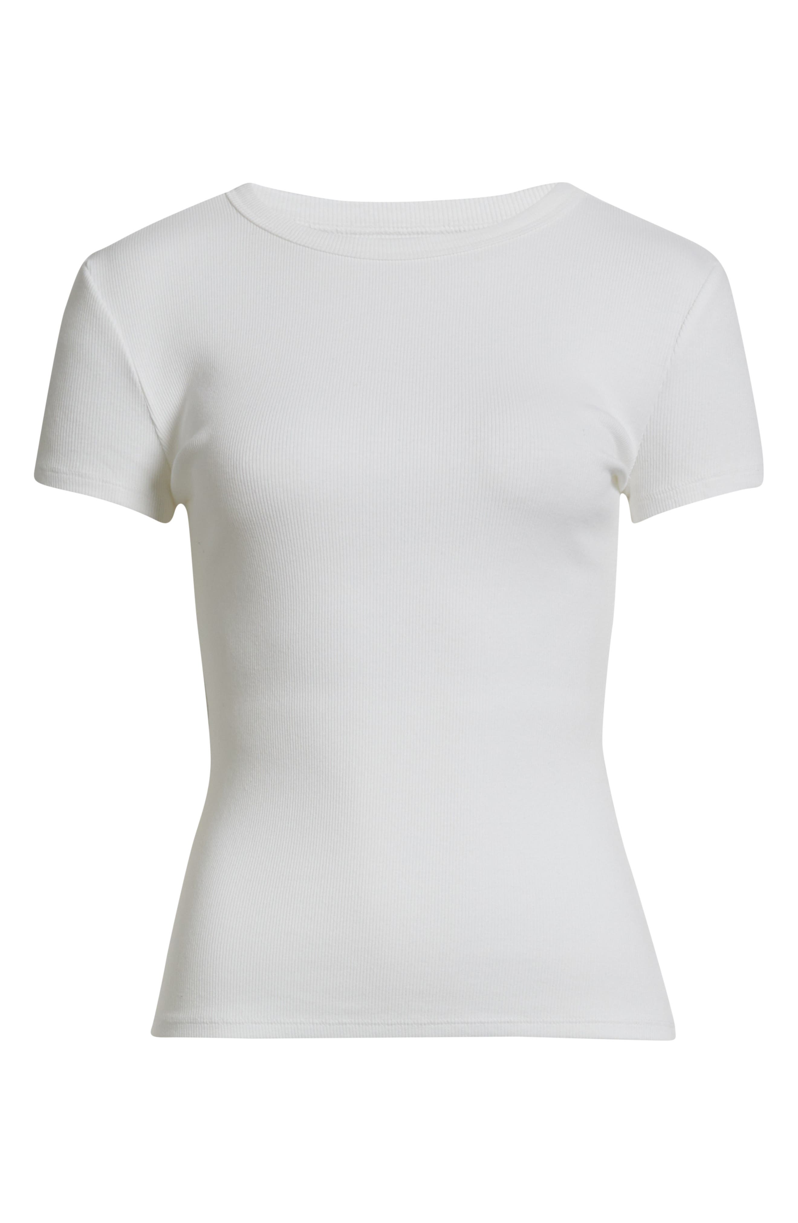 Open Edit Rib Short Sleeve Shirt In White