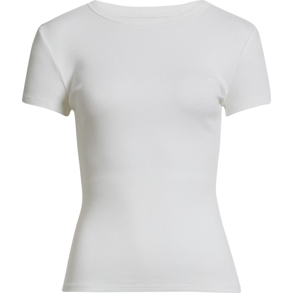 Open Edit Rib Short Sleeve Shirt In White