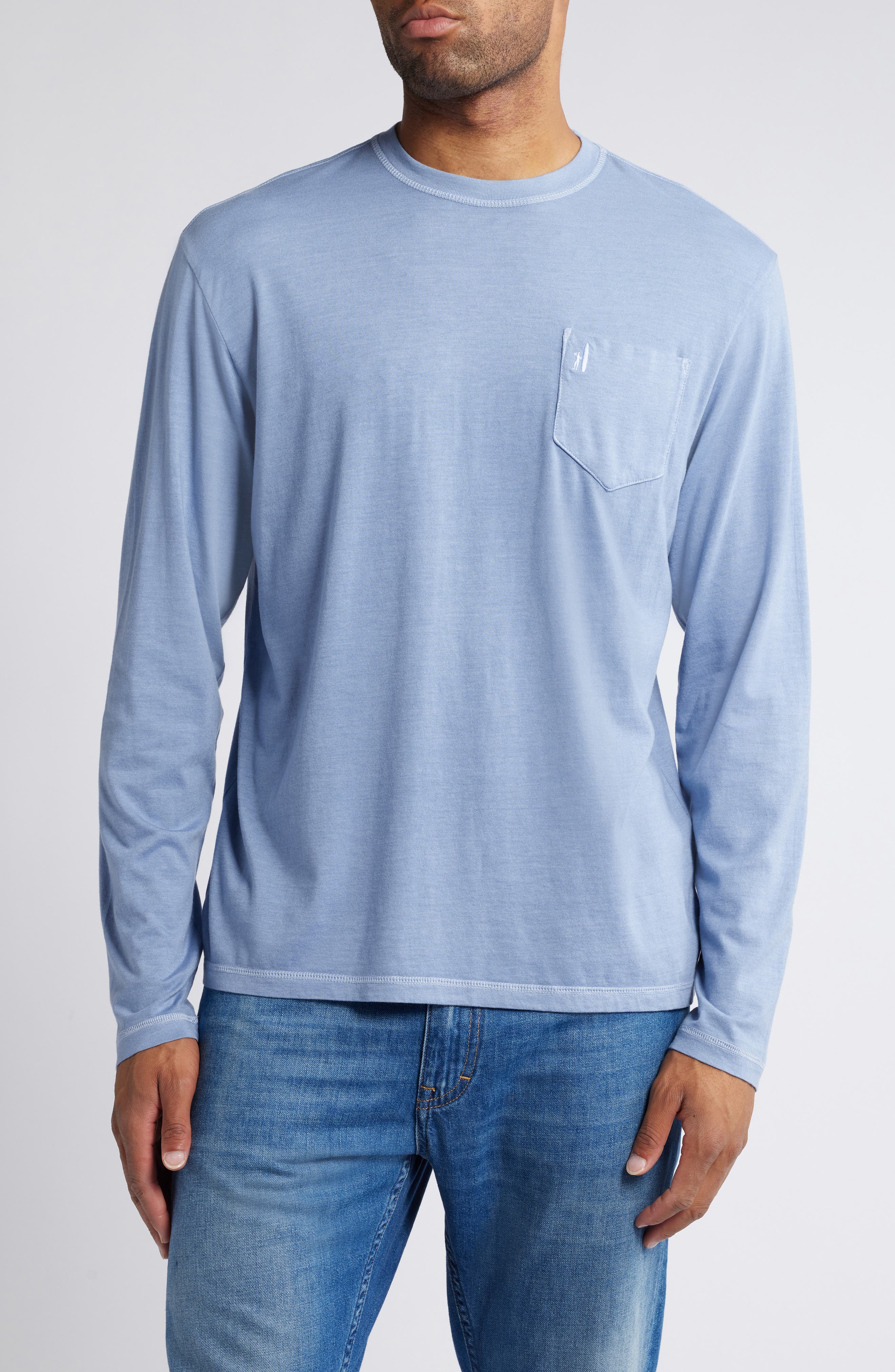 johnnie-O Brennan 2.0 Long Sleeve Pocket T-Shirt in Navy 