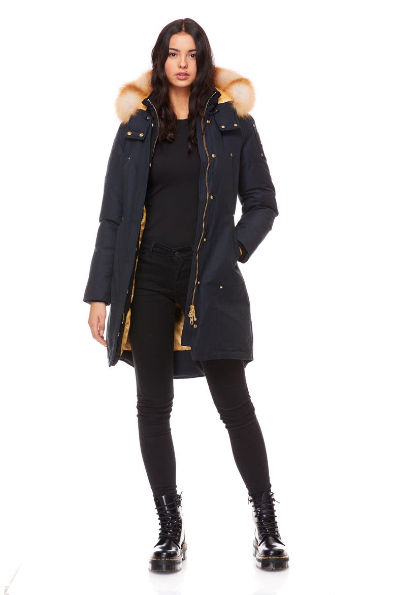 Grand Métis Down Parka with Genuine Fox Fur Trim, Alternate, color, NAVY W GOLD FOX FUR