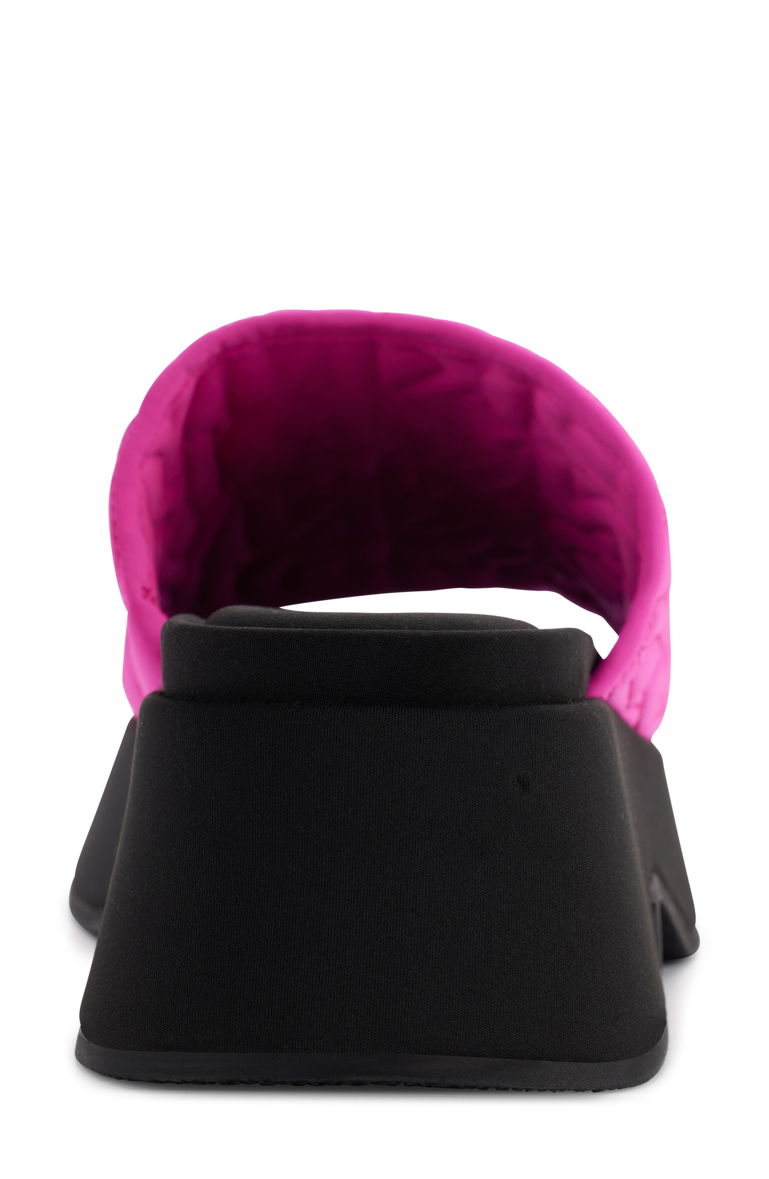 DKNY Logo Quilt Platform Sandal, Alternate, color, Shckng Pnk