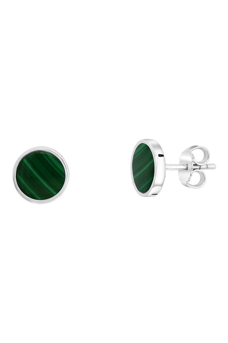 Sterling Silver Malachite Stud Earrings, Alternate, color, GREEN
