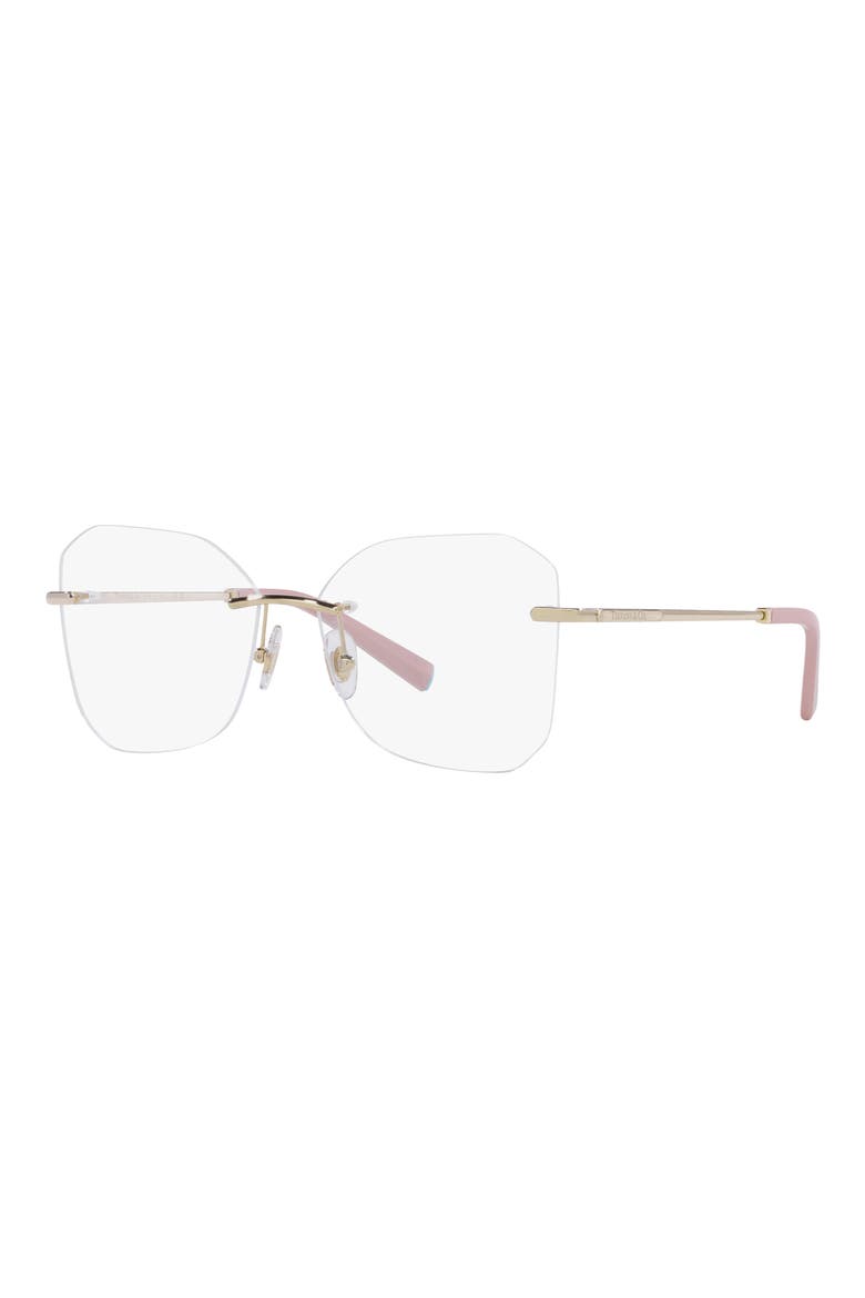55mm Rimless Irregular Optical Glasses, Alternate, color, PALE GOLD