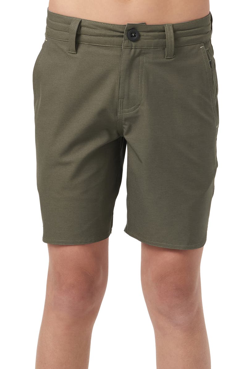 O'Neill Kids' Utility Scallop Hybrid Shorts, Alternate, color, Army