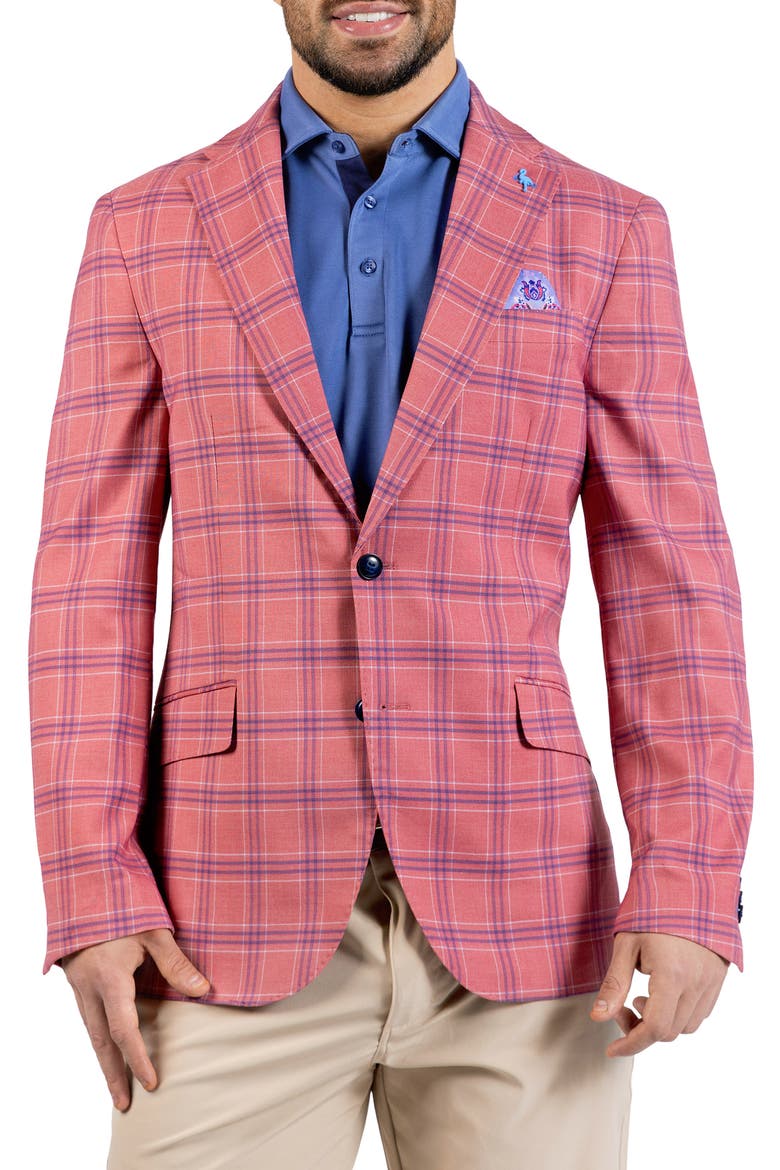 Textured Yarn Dyed Shadow Plaid Sport Coat, Main, color, SUNWASHED RED