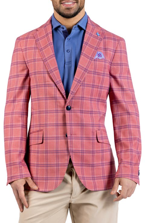 Textured Yarn Dyed Shadow Plaid Sport Coat