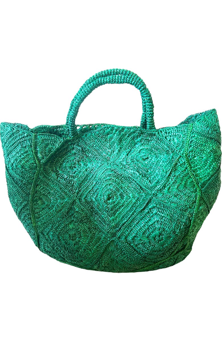 Zanatany Concepts Nico Raffia Tote Bag, Main, color, Green