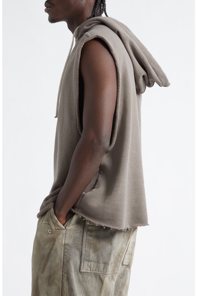 Sleeveless Cotton French Terry Hoodie, Alternate, color, DUST