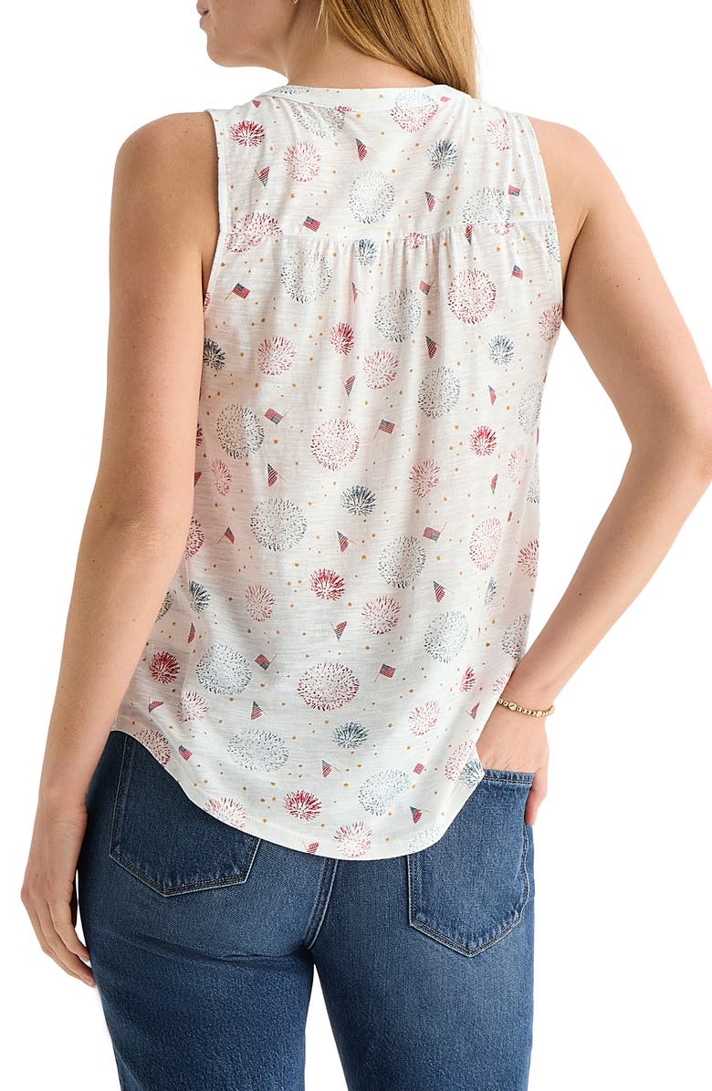 Lucky Brand Fireworks Smocked Tank, Alternate, color, Cream Multi