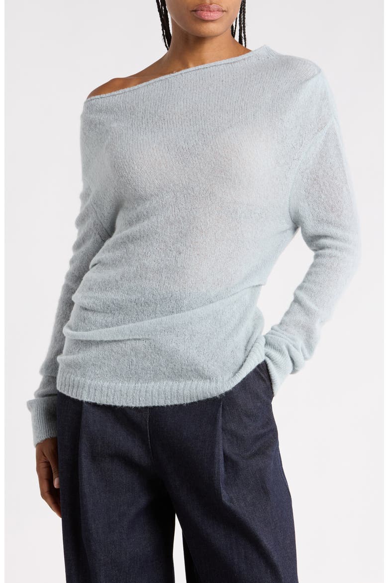Freya One-Shoulder Alpaca-Blend Sweater, Main, color, SLATE BLUE