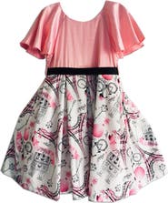 JOE-ELLA Kids' Paris Theme Dress