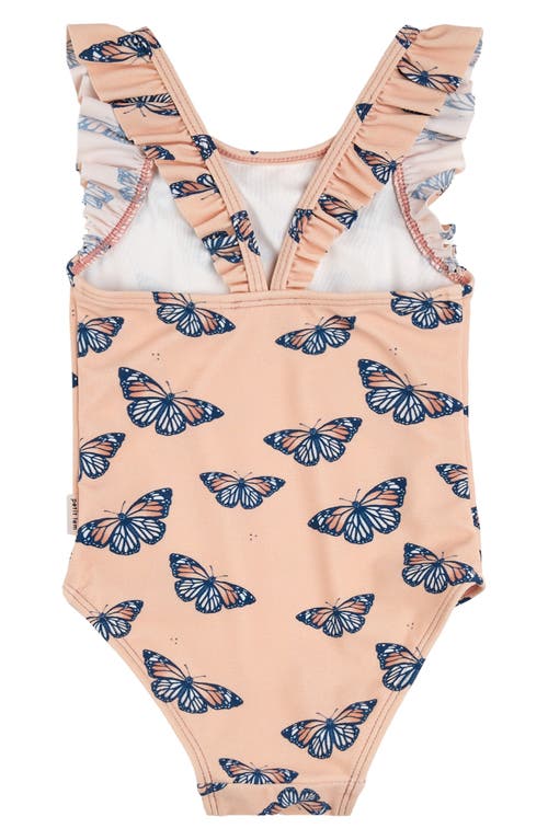 Petit Lem Kids' Monarch One-piece Swimsuit In Coral