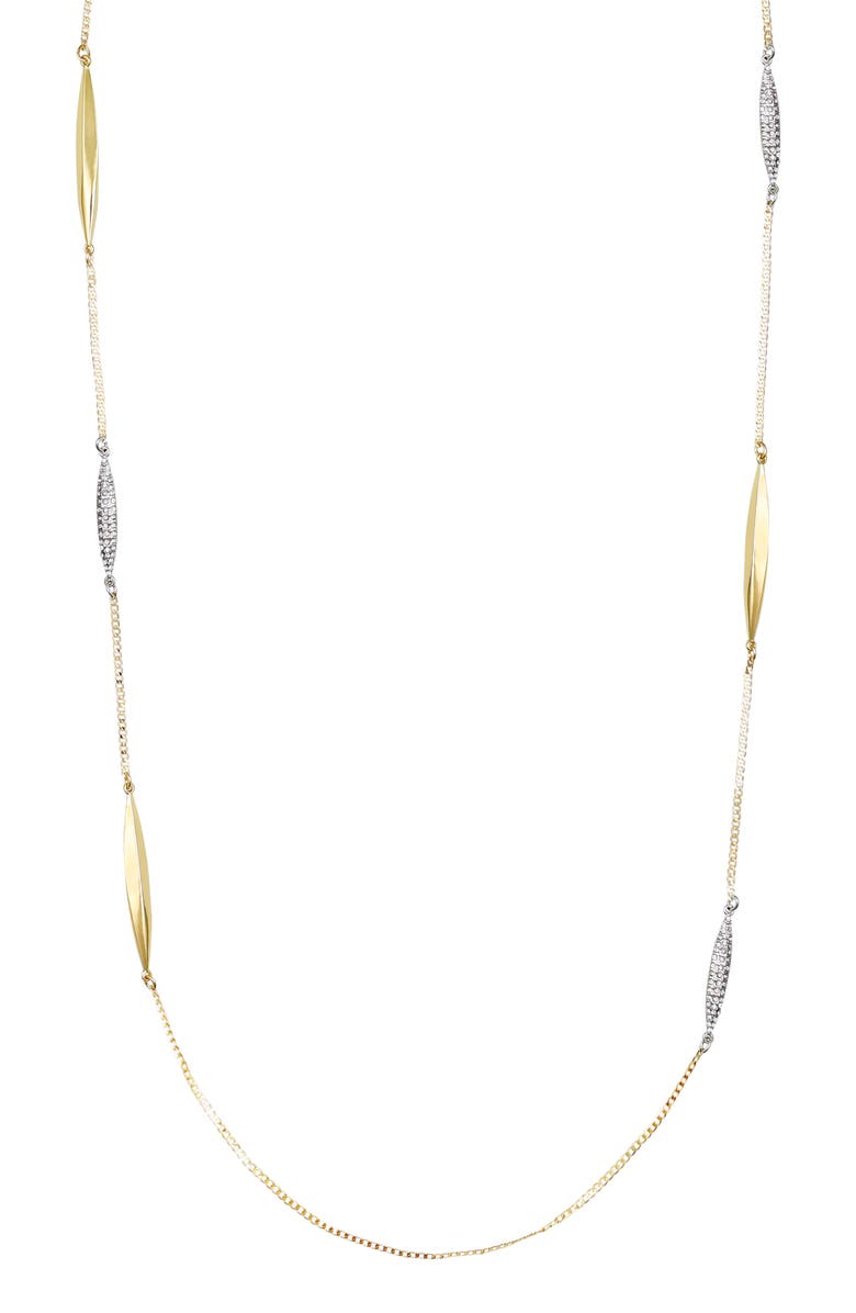 Vince Camuto Two-Tone Station Chain Long Necklace, Main, color, Gold Tone