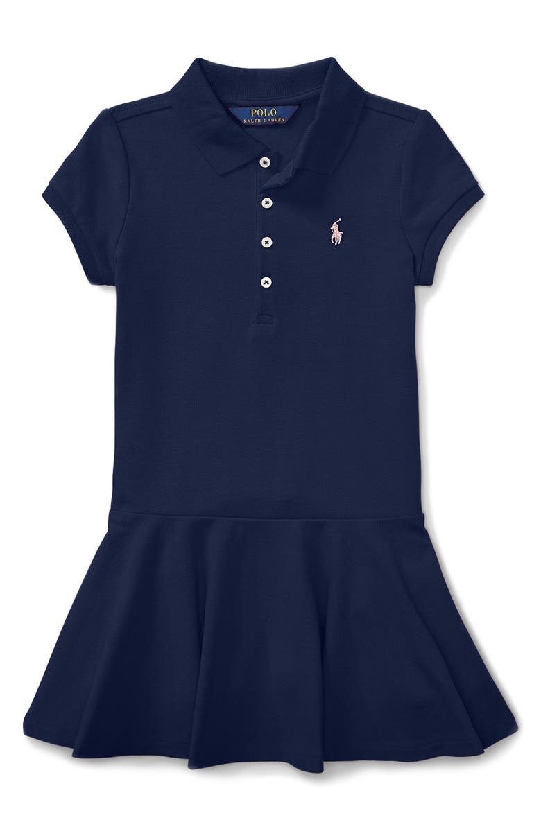 Polo Ralph Lauren Kids' Cotton Piqué Polo Dress, Main, color, Refined Navy