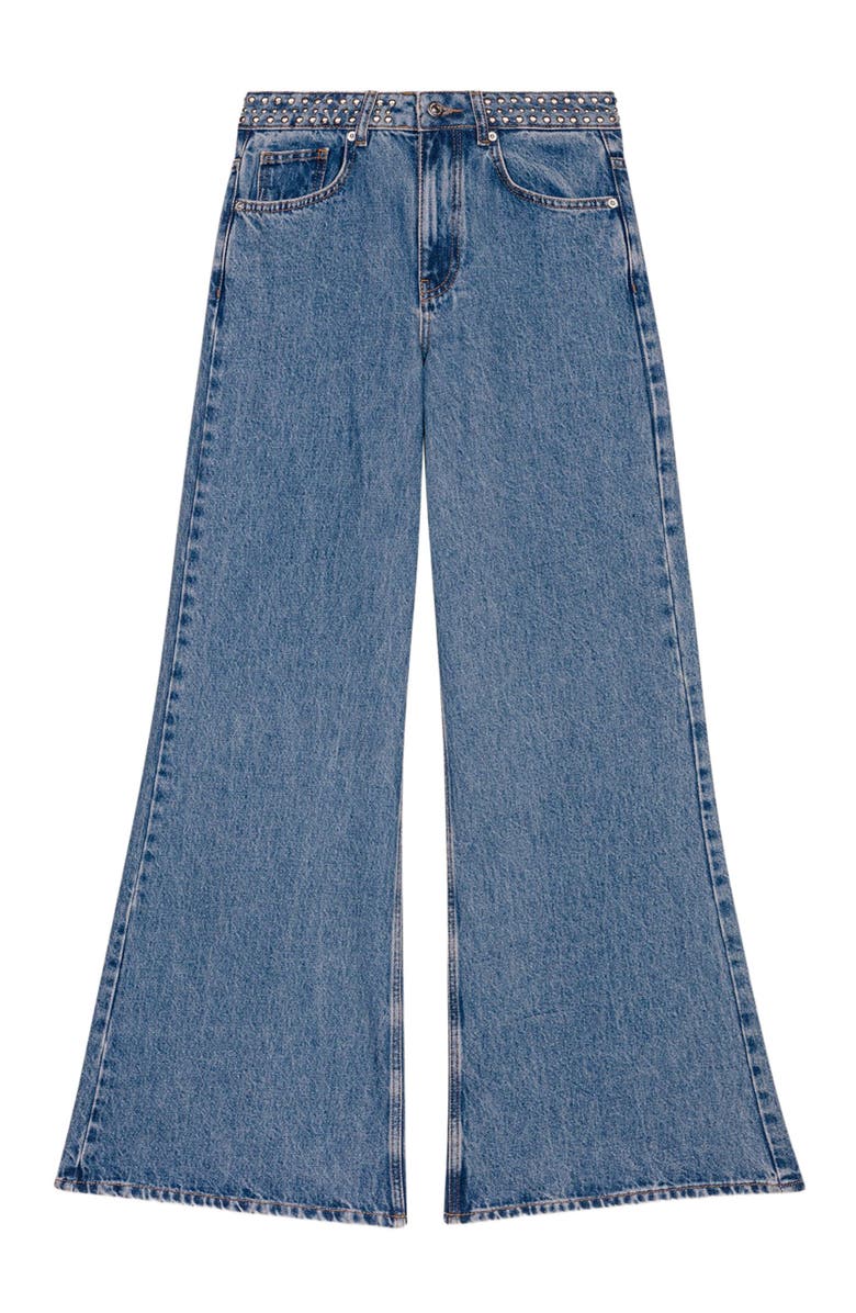 maje Flares jeans with studded waistband, Alternate, color, 