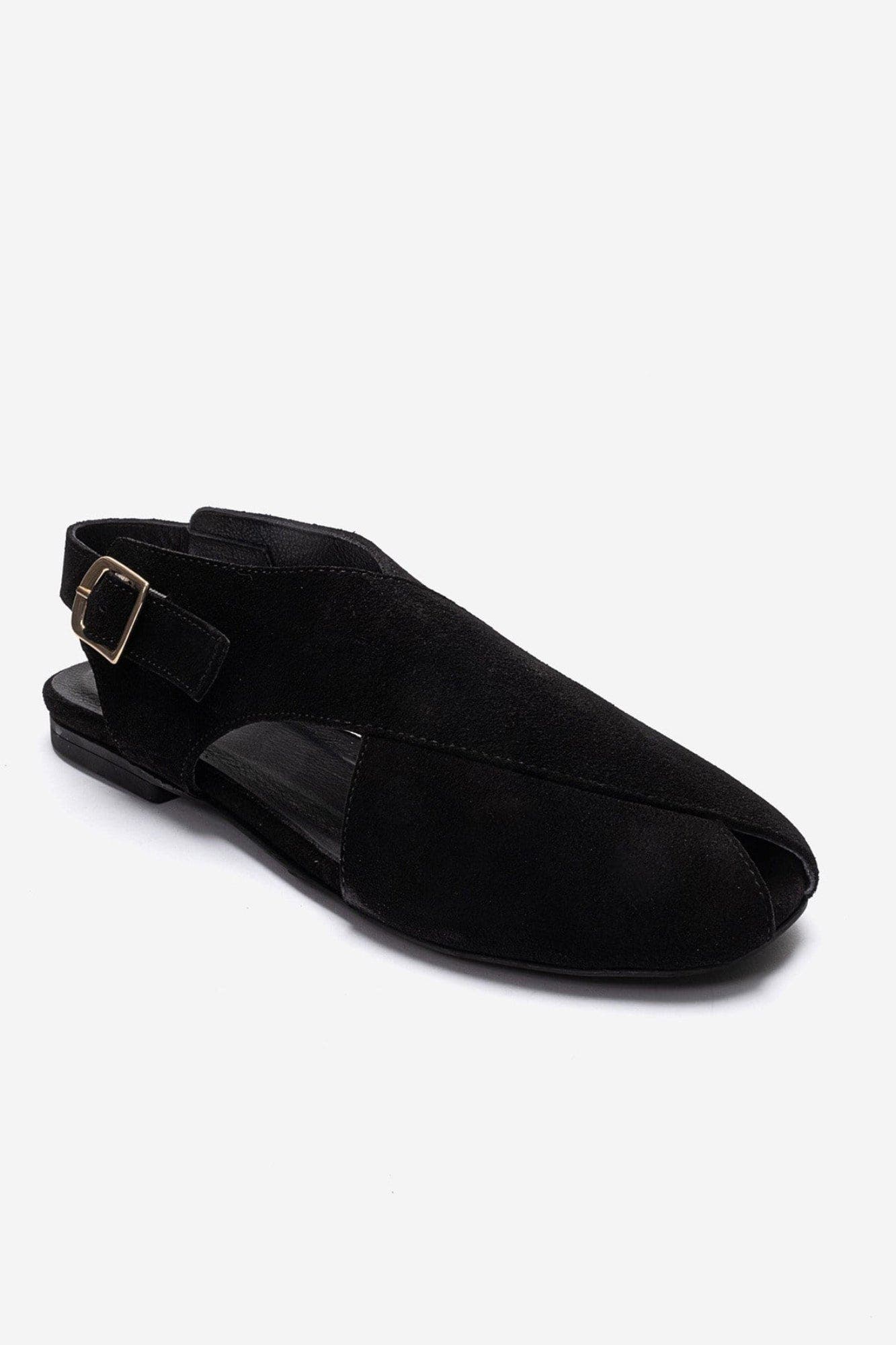 Monaro Leather Sandal, Alternate, color, Black Suede