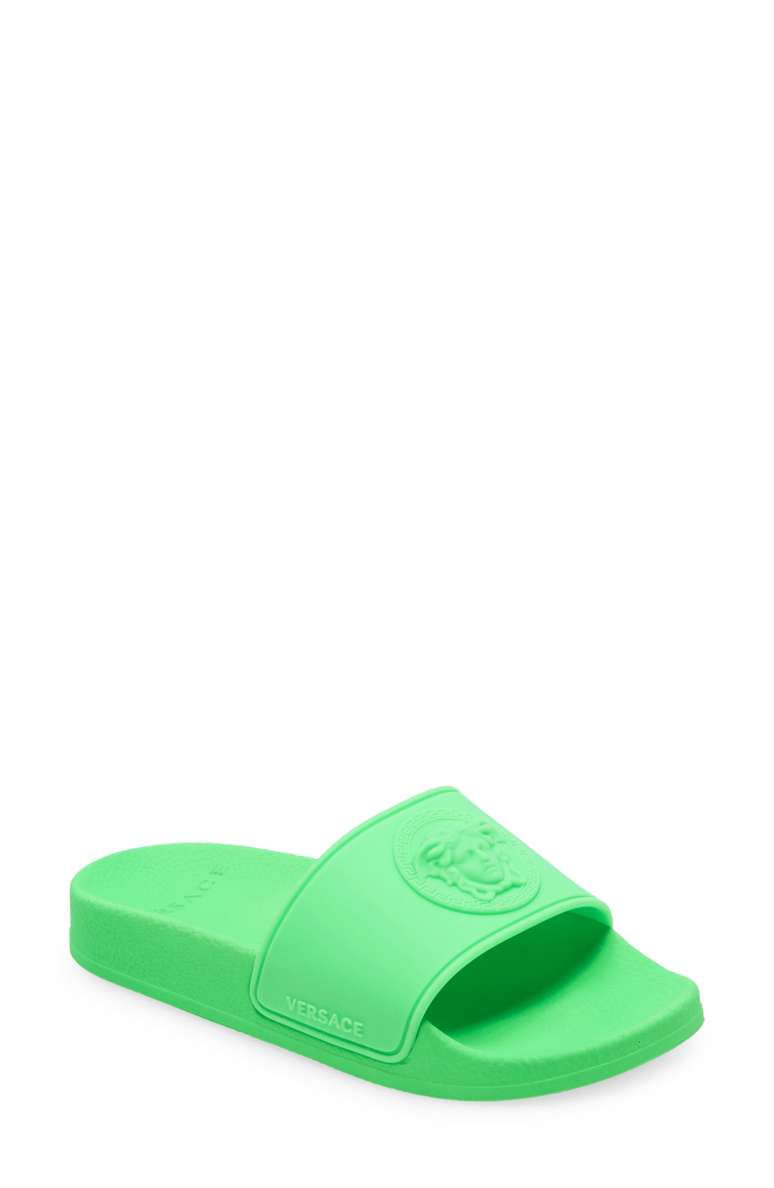 Kids' Palazzo Medusa Slide Sandal, Main, color, FLUO GREEN