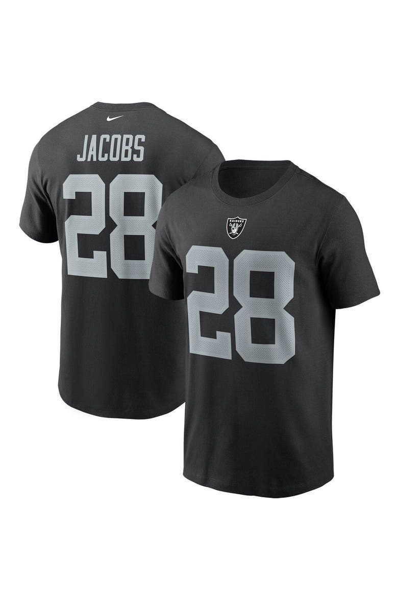 Men's Nike Josh Jacobs Black Las Vegas Raiders Name & Number T-Shirt, Main, color, BLACK