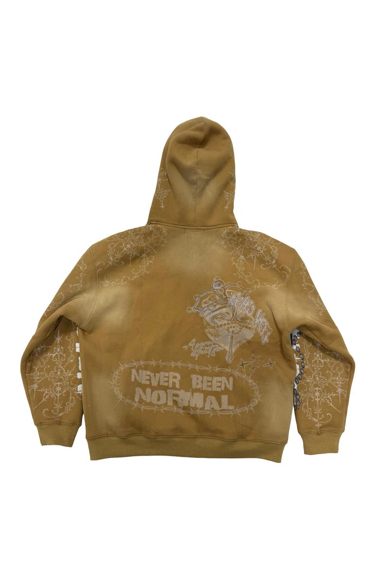 RETROVERT Destruction Zip Hoodie, Alternate, color, Brown