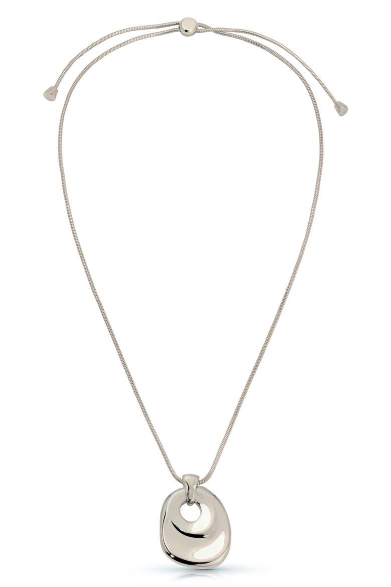 Liquid Pendant Necklace, Main, color, SILVER