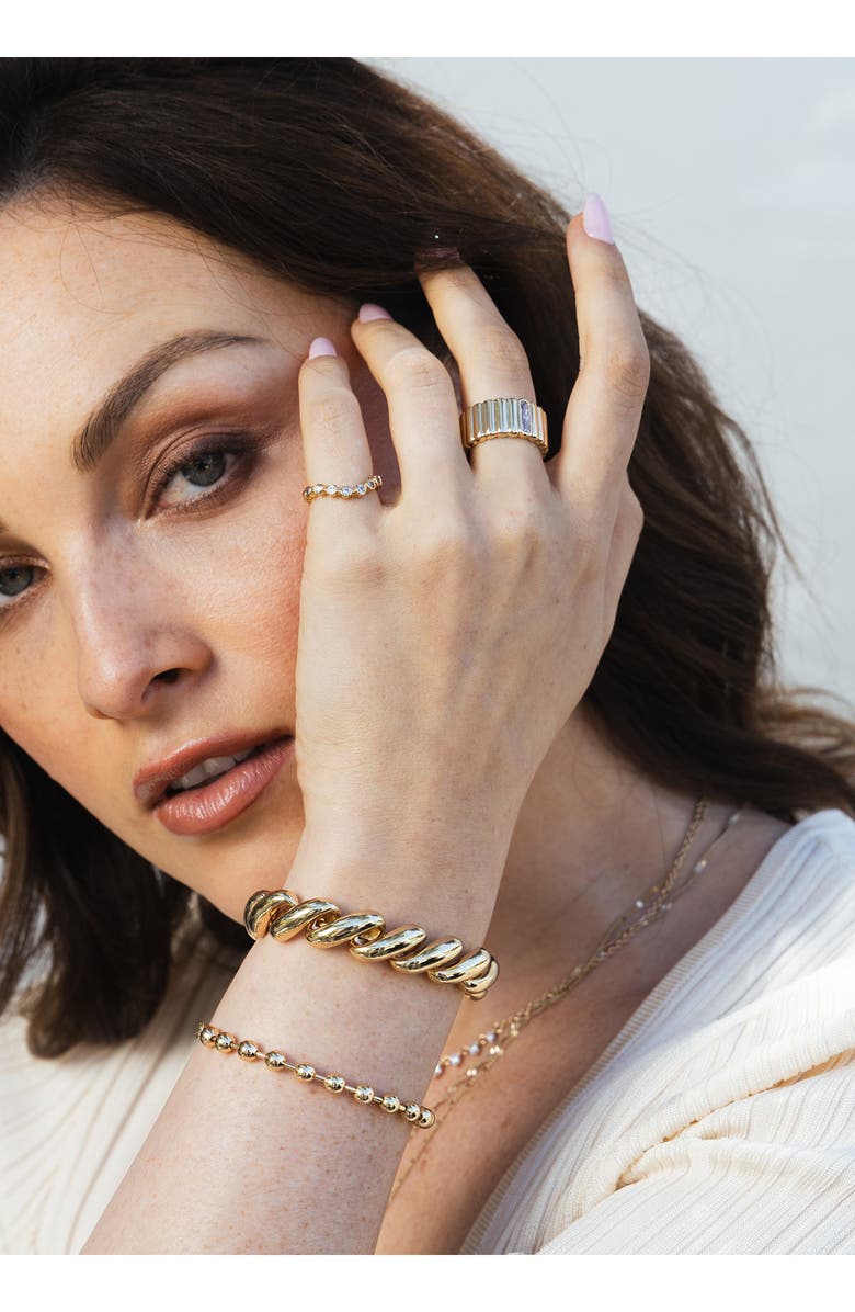 MIRANDA FRYE Lisa Cubic Zirconia Baguette Ring, Alternate, color, Gold