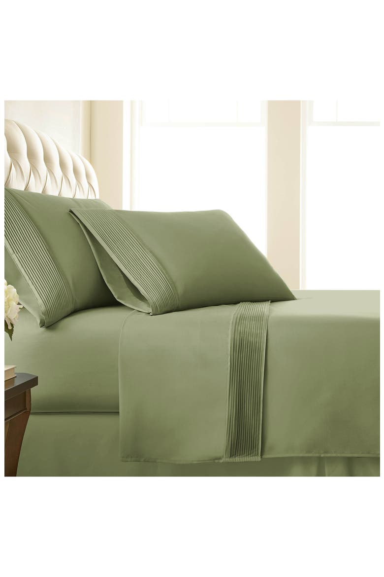 Premium Collection Pleated Extra Deep Pocket Sheet Set, Main, color, SAGE GREEN