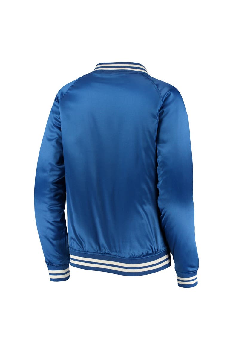 Men's New Era Royal Chicago Cubs Satin Raglan Full-Snap Jacket, Alternate, color, Royal