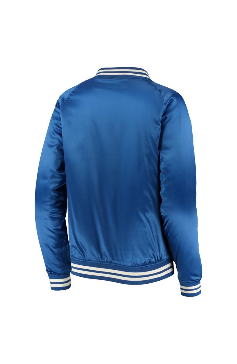 New Era Men's New Era Royal Chicago Cubs Satin Raglan Full-Snap Jacket, Alternate, color,