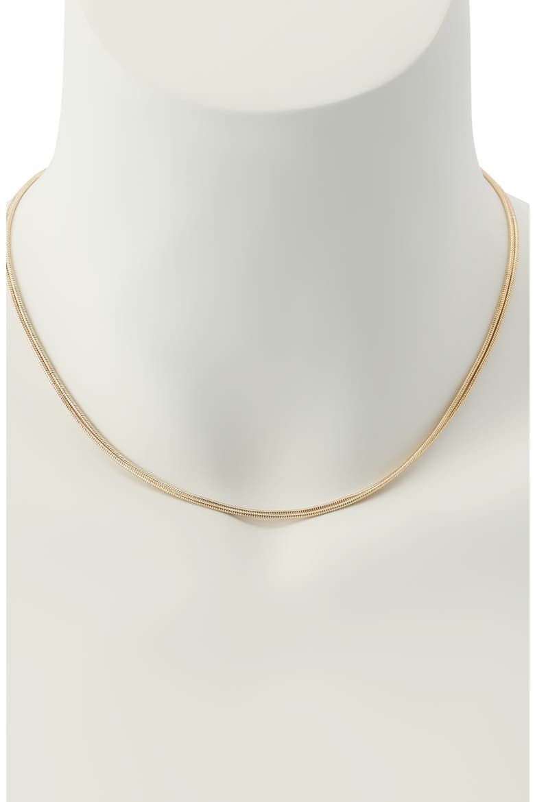 Hex Link Multilayer Necklace, Alternate, color, TWO TONE SHINY GOLD