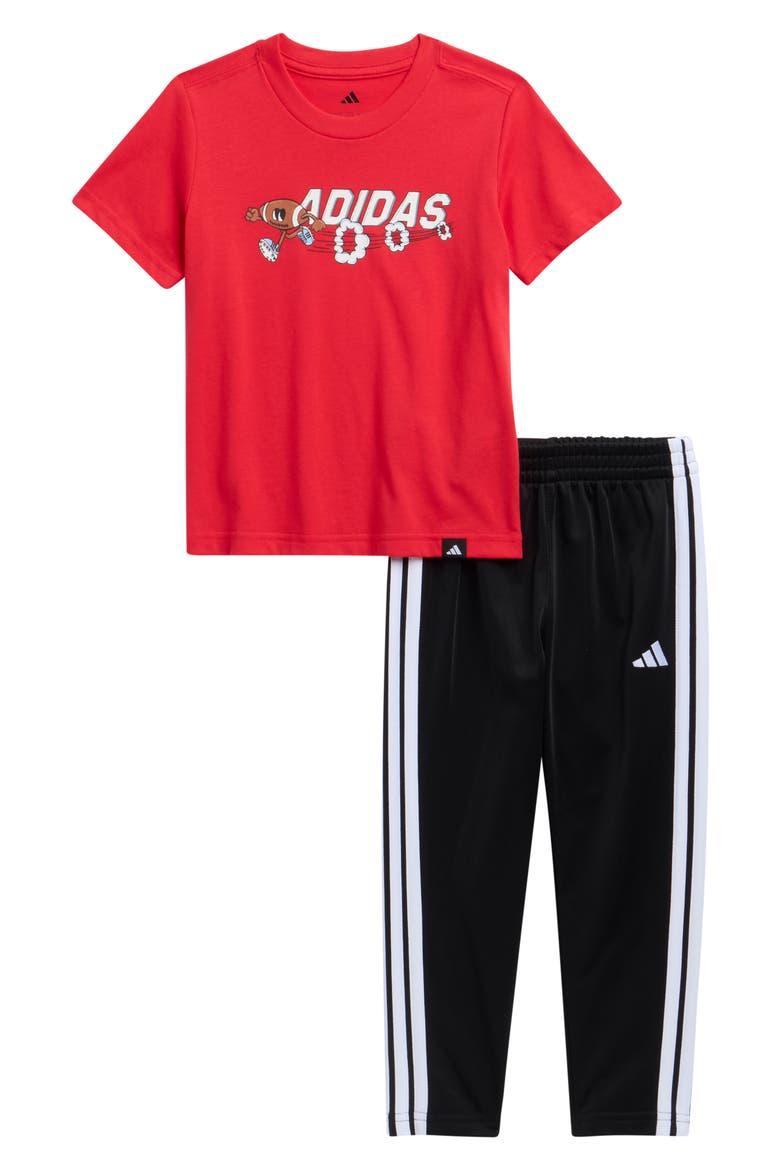 Kids' T-Shirt & Tricot Pants Set, Main, color, PURE RUBY