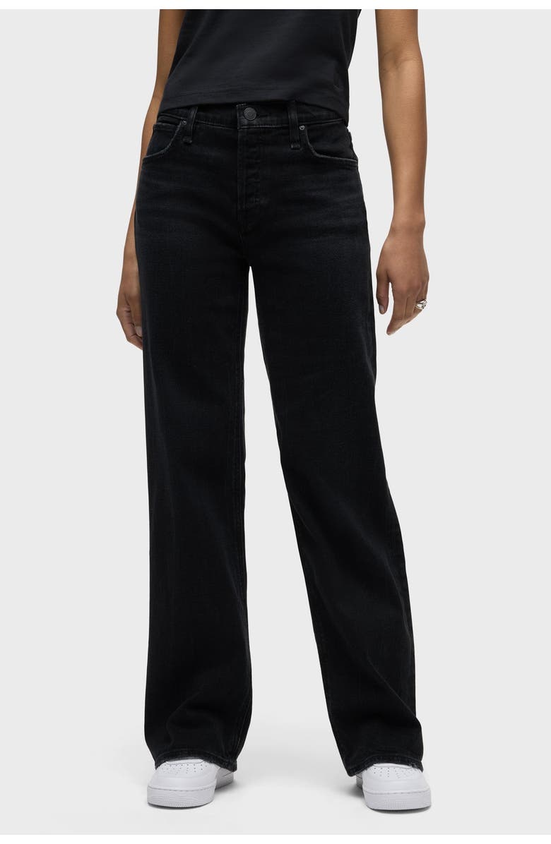 Hudson Jeans Rosie High-Rise Wide Leg Ankle Cuff, Main, color, Fabulous Black
