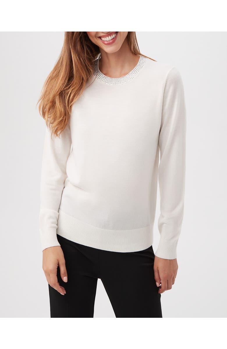 Trina Turk Laelia Crewneck, Main, color, Winter White